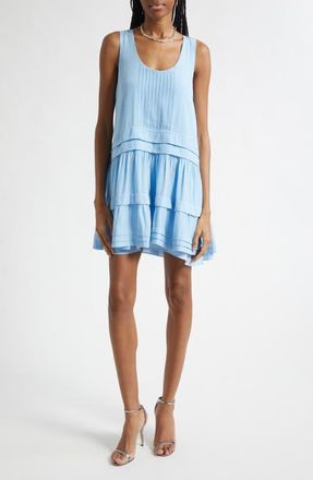 Ramy Brook Paola Pleat Minidress in Bazaar Blue at Nordstrom, Size Xx-Small