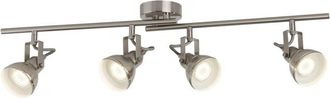 Searchlight Plafoniera Contemporanea Focus Spotlight Acciaio Argento Bianco 4 Luci Gu10