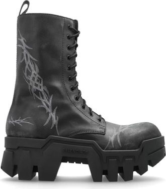 Balenciaga Lace-up Boots, female, Black, Size: 11 US Bulldozer Lace-up Boots