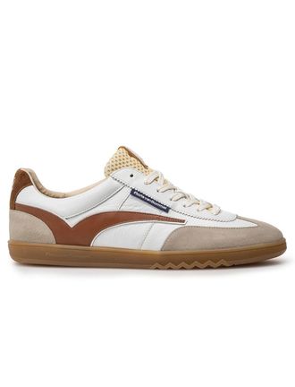 Floris Van Bommel Van Bommel sneaker wit beige bruin met sportieve look