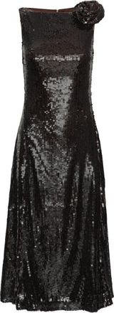 Rotate Sequins Midi Flared Dress - Dames - Feestkleedjes - Bruin - S - Leer - Kleedjes