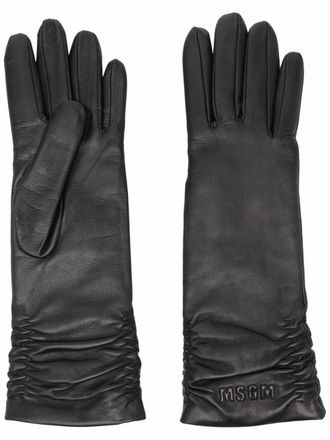Msgm Leren handschoenen - Zwart