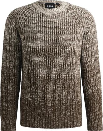 HUGO BOSS H-Ezrano Sweater - Heren - Ronde hals truien - Beige - XL - Wol - Truien & Vesten