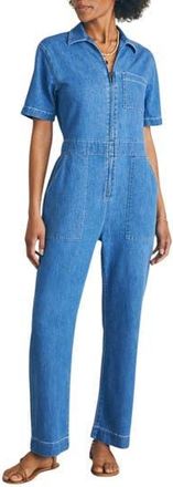 Faherty Organic Cotton Blend Denim Jumpsuit in Bay Breeze Wash at Nordstrom Rack, Size 12