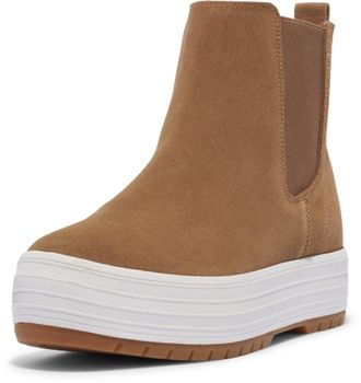 Keds Womens The Platform Chelsea Lug Boot, Brown Suede, 6 UK