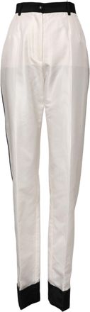 Dolce & Gabbana White High Waist Straight Dress Trouser Womens Pants