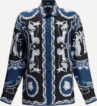 Versace Regular-fit printed silk twill Shirt Male 50