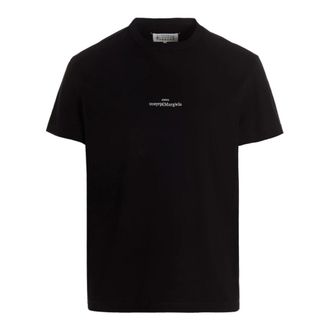 Maison Margiela T-Shirts, male, Black, XL, Distorted Logo T-Shirt