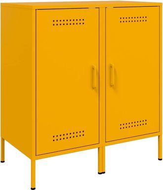 Berkfield Home Sideboards 2 pcs Mustard Yellow 36x39x79 cm Steel | Size: 36 x 39 x 79 cm