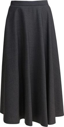 Semper Rokken, Dames, Grijs, L, Leer, 2733R625 Midi Rok