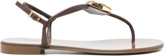 Giuseppe Zanotti Giuseppe Zanotti Womens Atlantide Thong Sandals - Dark Brown Leather - Size 37.5 EU/IT