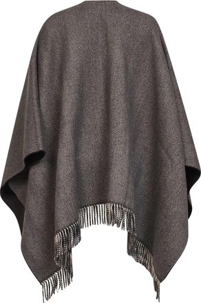 Brunello Cucinelli Womens Reversible Cashmere Poncho Brown Capes Jacket