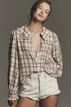 Pilcro The Keira Long-Sleeve Plaid Blouse by Pilcro