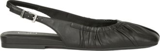 Ash Minimalist Black Leather Sandals With Adjustable Slingback Strap