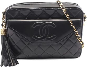 Chanel 1989-1991 gewatteerde schoudertas - Zwart