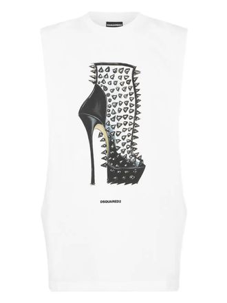 Dsquared2 graphic-print Iconique tank top - White