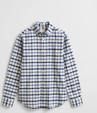 GANT Mens GANT Mens Regular Fit Oxford Check Shirt - 430 Faded Denim - Size: 44/Regular
