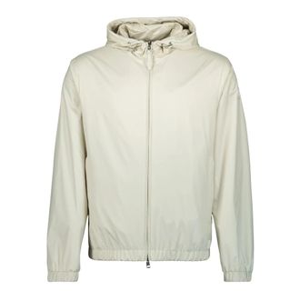Moncler Domene Windbreaker - Heren - Zomerjassen - Wit - XL - Katoen - Jassen