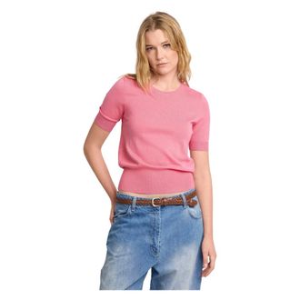 Kocca Round-neck Knitwear, female, Pink, Size: XL Slimfit stylish short sleeved t-shirt