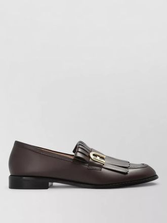 Furla leather fringe detail brogues