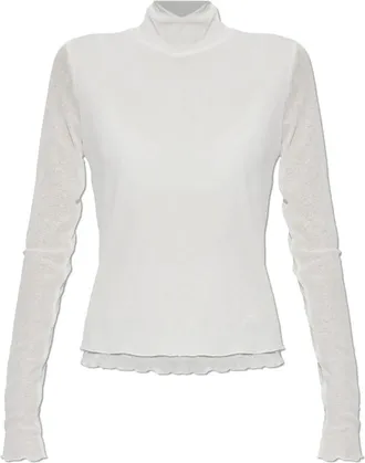Ganni Dames, Tops, Beige, Maat: M Poliester