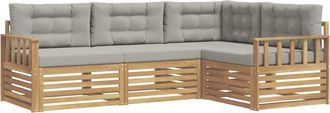 vidaXL Conjunto De Sof&aacute;s De Exterior 5 Uds. Blanco Y Gris Claro Vidaxl