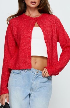 Princess Polly Denmark Cardigan in Red at Nordstrom, Size X-Small