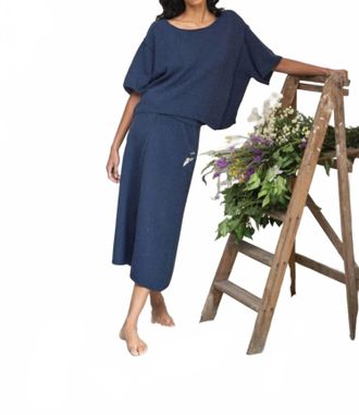 Beaumont Organic Alessia Leigh Knitted Top In Denim Blue
