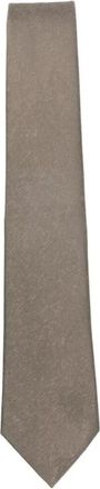 Emporio Armani Pure Silk Tie with Jacquard Pattern - Heren - Stropdassen - Bruin - ONE Size - Accessoires