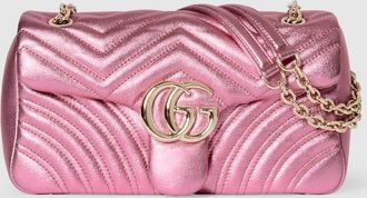 Gucci GG Marmont Medium Shoulder Bag, Pink, Leather