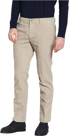 Mason's Broeken, Heren, Grijs, L, Katoen, Ribfluwelen Chino Broek Regular Fit Ice