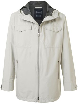 Herno hooded pocket jacket - men - Polyester - 46 - White