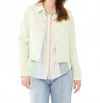 FDJ Evelyn Euro Twill Cropped Jacket In Mojito Green