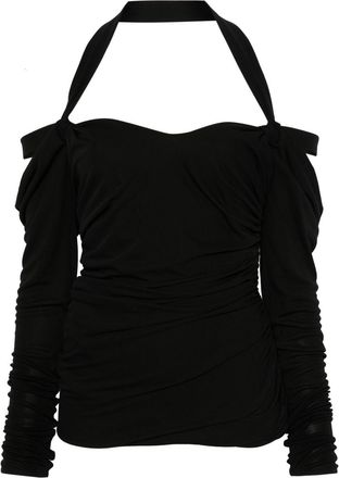 The Attico Halterneck Long-Sleeves Mini Dress - Womens - Polyamide/Elastane/Viscose