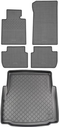 OEM Bmw Serie 3 E46 Sed&aacute;n (4 Puertas) De 1998 A 2005, Juego - Alfombrillas De Goma Para Coche + Alfombrilla Para Maletero