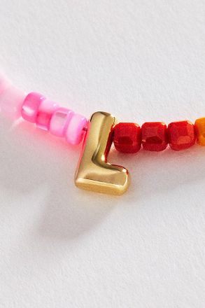 Anthropologie Colorful Beaded Initial Necklace
