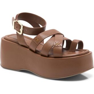 Free People Hazel Platform Sandal in Latte Leather at Nordstrom, Size 6.5