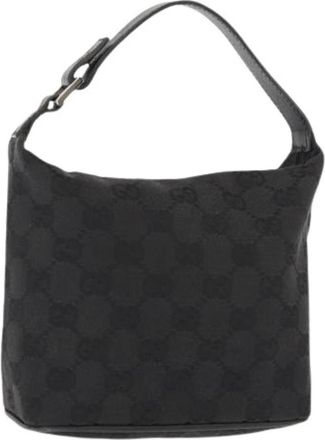 Gucci Pre-owned Shoulder Bags, female, Black, Size: ONE SIZE Pre-owned Canvas Shoulder Bag