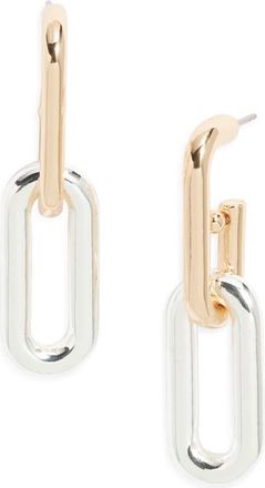 Open Edit Oval Link Drop Earrings in Silver- Gold at Nordstrom