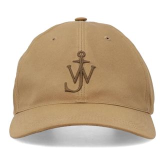 J.W.Anderson Waxed Cotton Baseball Cap - unisex - Petten - Beige - ONE Size - Katoen - Accessoires