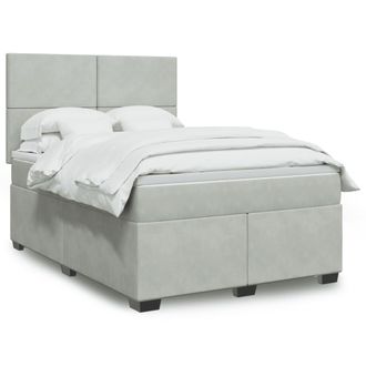 vidaXL Vidaxl - Giroletto A Molle Con Materasso Grigio Chiaro 140x190cm Velluto