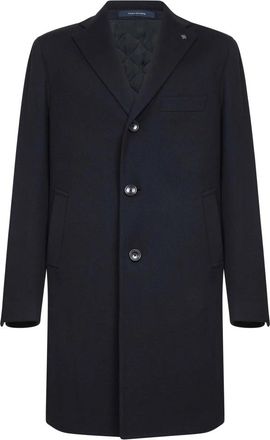 Tagliatore Virgin Wool And Cashmere Coat - Heren - Mantel - Blauw - XL - Jassen