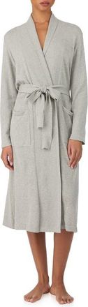 Lauren Ralph Lauren Sweater Knit Monogram Cotton & Cashmere Robe in Grey Heather at Nordstrom, Size Medium