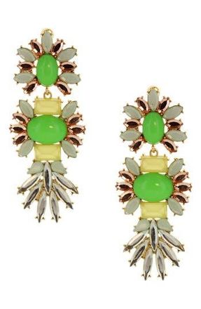 Olivia Welles Ada Stone Drop Earrings in Green at Nordstrom Rack