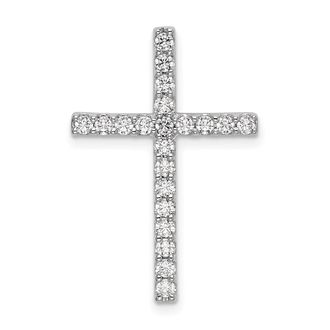 Diamond2Deal 10K White Gold Lab Grown Diamond Cross Pendant (0.52ct, VS, G-H)