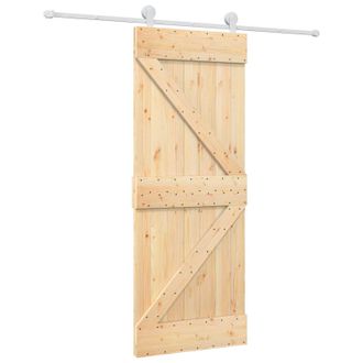 vidaXL Puerta Corredera Natural Y Blanco 80 X 210 Cm Vidaxl