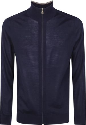 Paul Smith Cardigan Zip Thru - Heren - Vesten - Blauw - M - Wol - Truien & Vesten