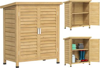 OEM Cobertizo De Almacenamiento De Madera Para Jard&iacute;n 87x46,5x96,5 Cm Con 2 Estantes Interiores 2 Puertas De Buena Ventilaci&oacute;n Y Techo Inclinado Para Exte