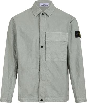 Stone Island Comfort-Fit Overshirt Met Zak - Heren - Zomerjassen - Groen - XL - Nylon - Jassen