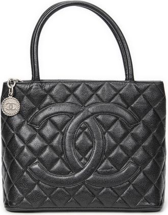 Chanel Pre-owned Womens Timeless Medallion Tote Shoulder Bag - Black - One Size